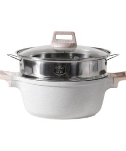INSSA Soup Pot 24cm Non Stick Cooking Pot With Lid PFOA Free Suitable For All Stoves